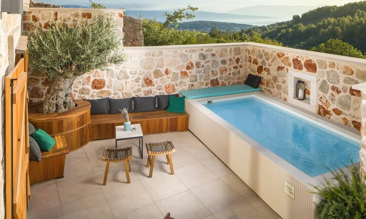 Erstaunliches Steinhaus auf der Insel Hvar